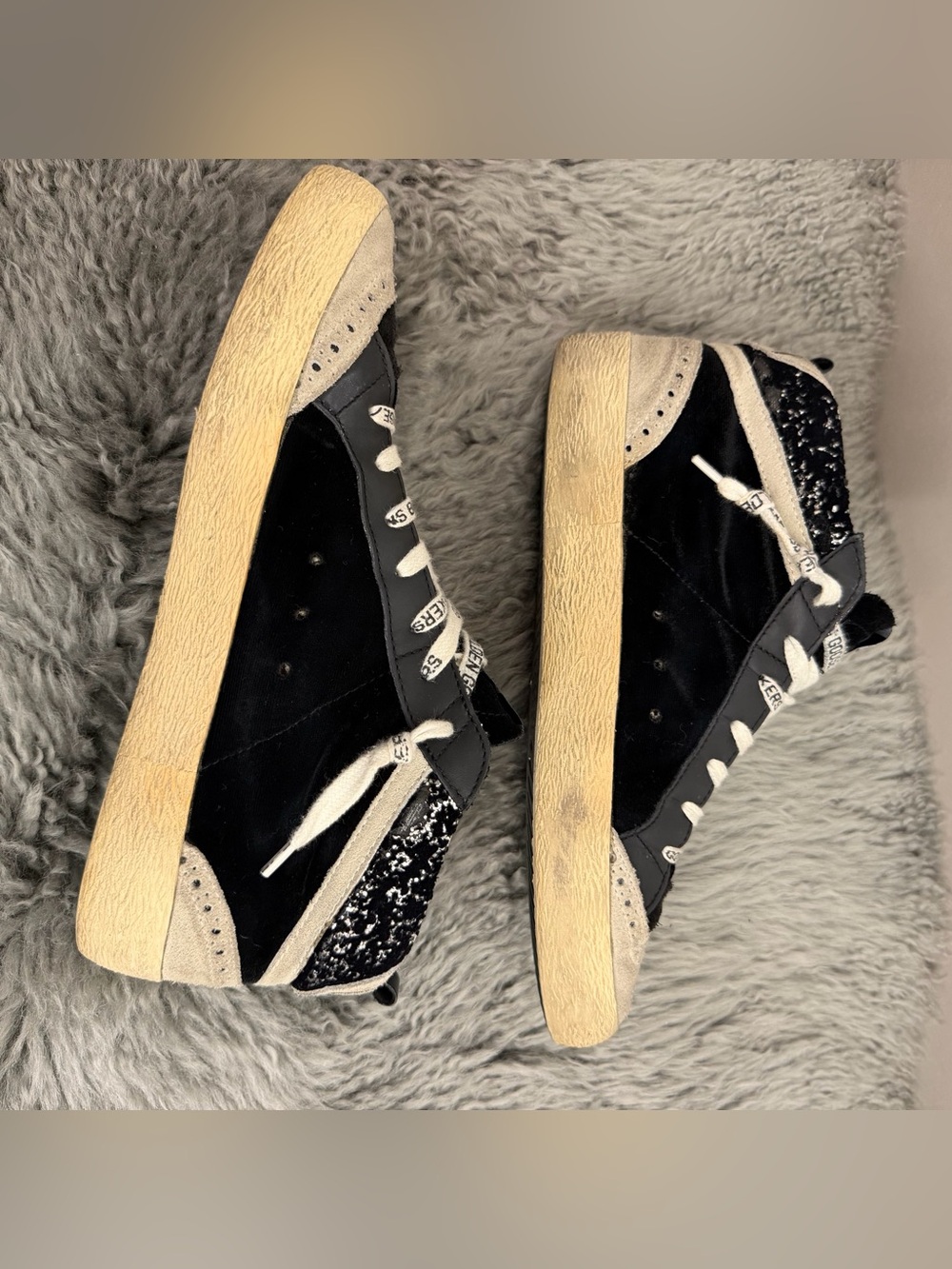 Golden Goose GGDB Mid Star Glitter Sneakers Black – Women’s EU 39 / US 9 - Picture 4 of 12